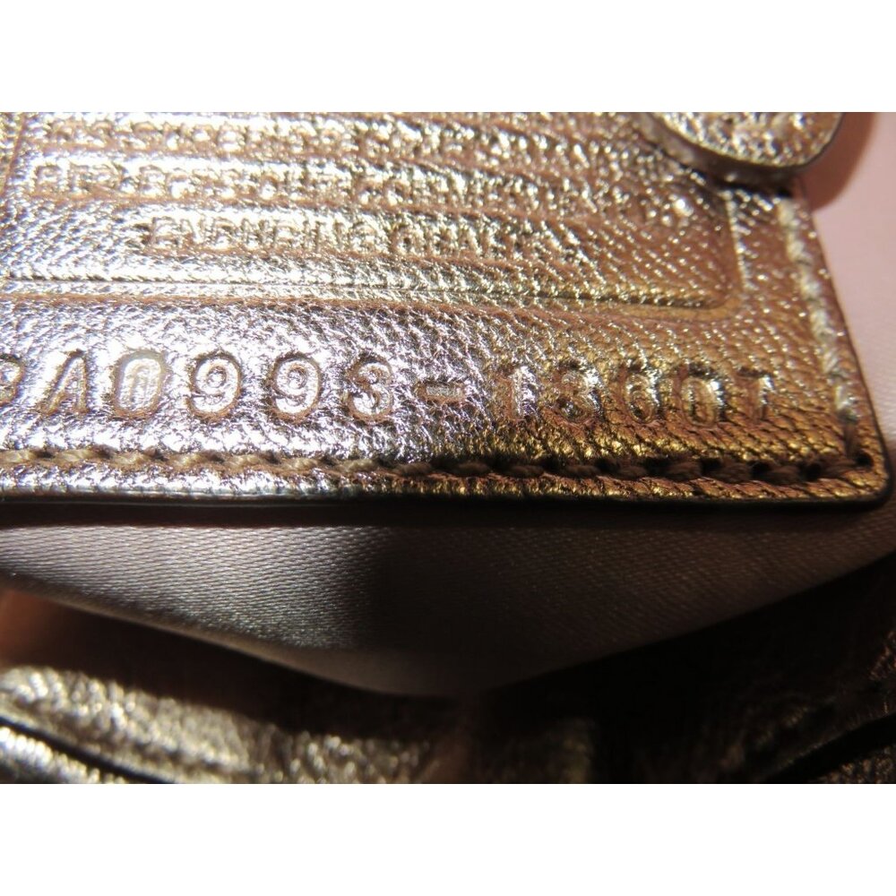 COACH Metallic Rose Gold Embossed C Logo Quilted Leather Satchel Handbag 13607 - Picture 3 of 15